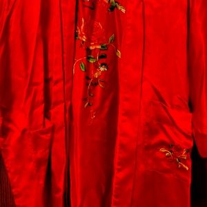 Vintage Japanese red kimono robe